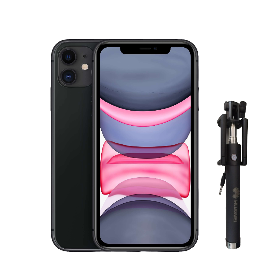 Apple iPhone 11 256GB Negro (Reacondicionado A)+ Selfie stick