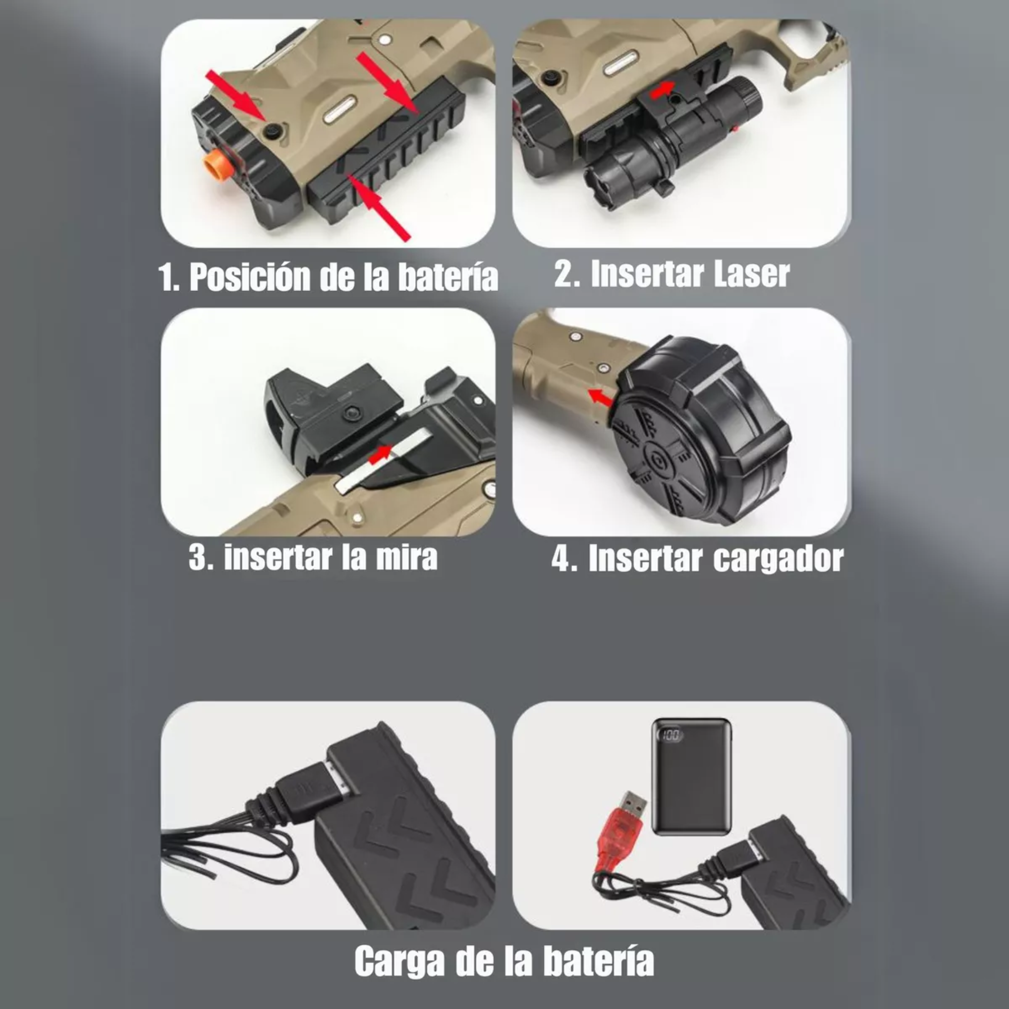 Pistola de Juguete Hidrogel Fire Rat: Ametralladora Lanzadora de Hidrogel con Trazador Juguete lanzador de bolas de gel