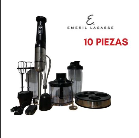 Licuadora 3 en 1 Inalámbrica de Inmersión  (Batidora-Picadora)con soporte y base recargable Emeril Lagasse.