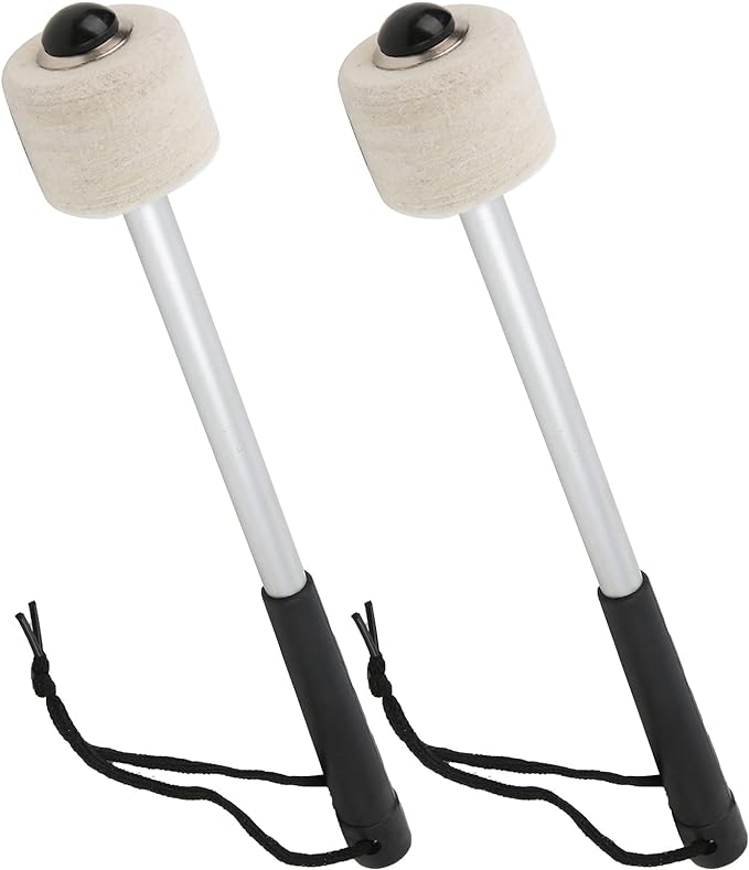 A Baquetas portátiles para bajo, accesorios para instrumentos, baquetas con cabeza de fieltro de lana para aula de música para principiantes para sala de conciertos.