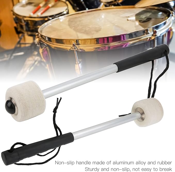 A Baquetas portátiles para bajo, accesorios para instrumentos, baquetas con cabeza de fieltro de lana para aula de música para principiantes para sala de conciertos.