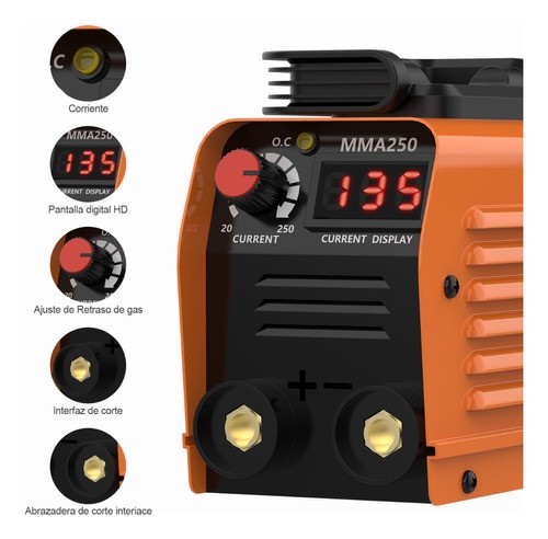 Soldadora Inverter Máquina De Soldar 60hz 110v Inversor naranja