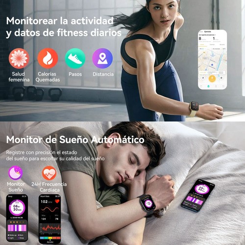 Reloj Smartwatch 2.01'' Reloj Inteligente Bluetooth Llamada negro