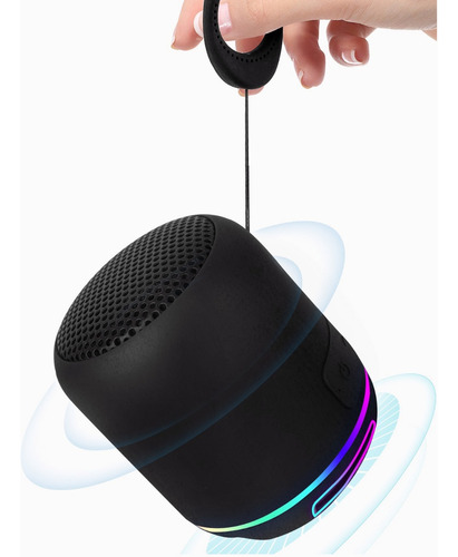 Bocina Portátil Con Bluetooth Mini Bocina Radio Y Luz Led negro