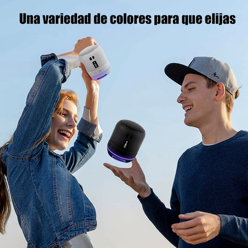 Bocina Portátil Con Bluetooth Mini Bocina Radio Y Luz Led negro