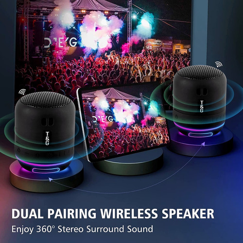Bocina Portátil Con Bluetooth Mini Bocina Radio Y Luz Led negro