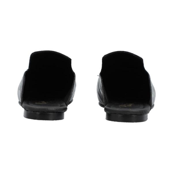 Flat Mule Tipo MocasÃ­n Puntal Para Mujer Color Drillo Negro