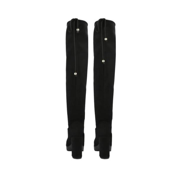 Bota Para Mujer Color Negro Extra Larga De Lycra Con Ajuste