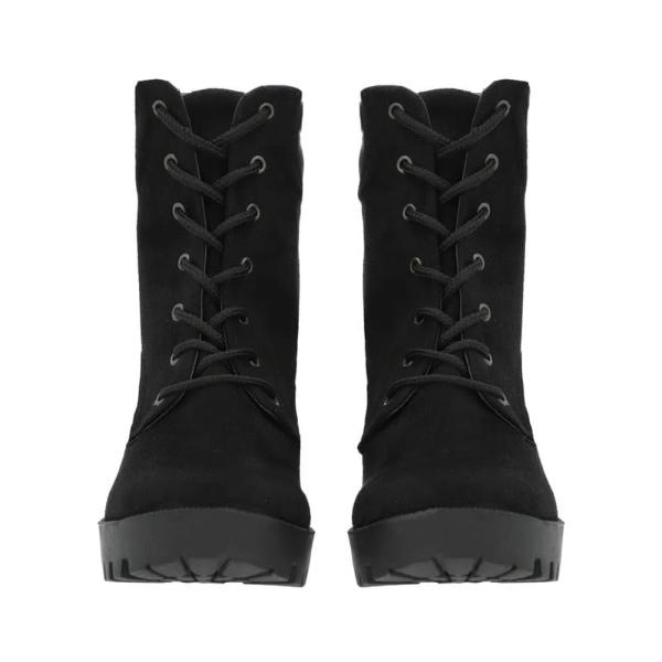 BotÃ­n De Plataforma Para Mujer Color Negro Tipo Combat Boots