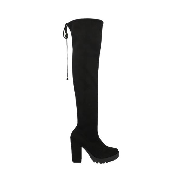 Bota Para Mujer Color Negro Extra Larga De Lycra Con Ajuste