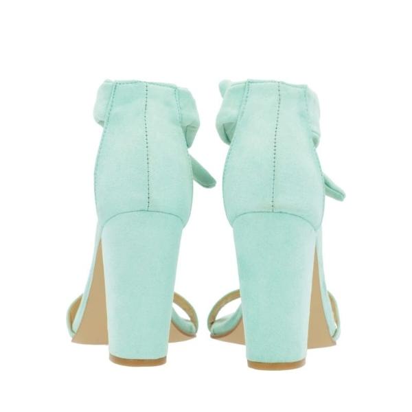 Zapatilla Para Mujer Azul Aqua Con Aplicación Nudo En Látigo