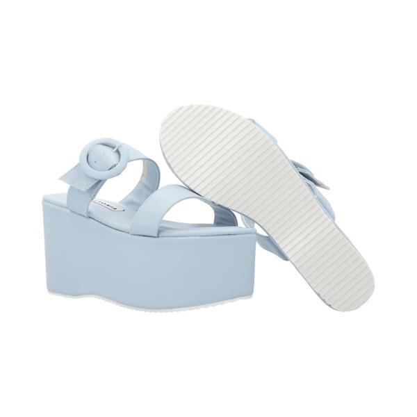 Sandalia De Plataforma Celeste Para Mujer Serpentus Cabra