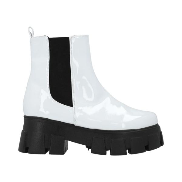 Bota Combat Suela Track Para Mujer Charol Blanco Con Resorte