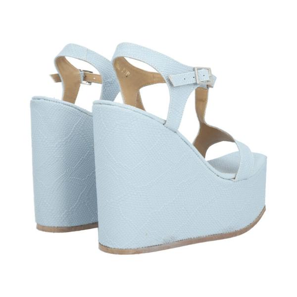 Sandalia De Plataforma Celeste Para Mujer Serpentus Cabra