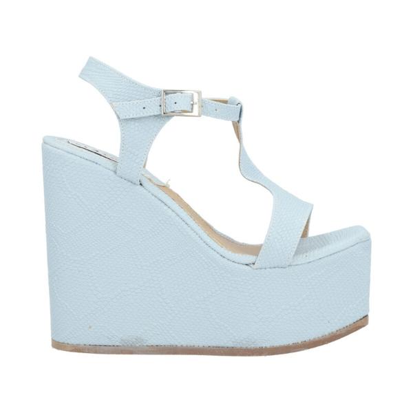 Sandalia De Plataforma Celeste Para Mujer Serpentus Cabra