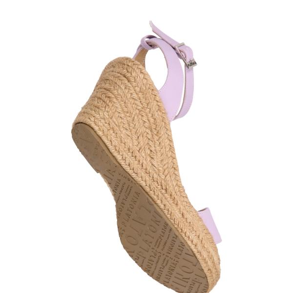 Sandalia de Plataforma Yute Con Látigo Ajustable Para Mujer Color Lila
