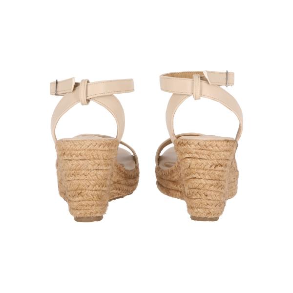 Sandalia de Plataforma Yute Con Látigo Ajustable Para Mujer Color Beige