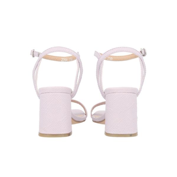Zapatilla Con Tacón Trendy Para Mujer Cabra Piel Serpentus Lila