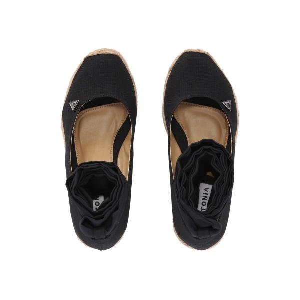 Alpargata Cerrada De Plataforma Con Yute Y Listón Para Mujer Color Negro
