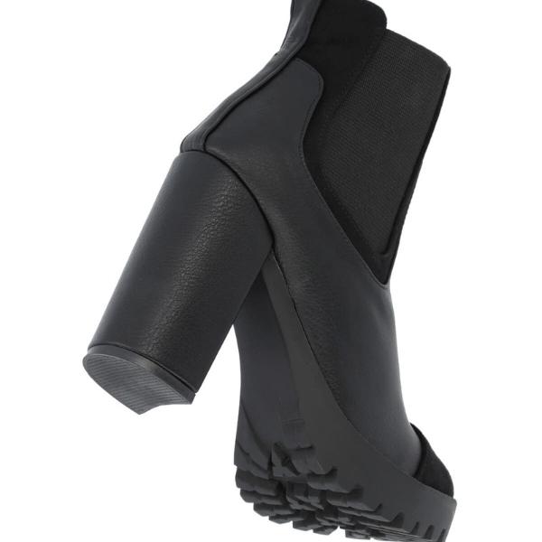Bota Combat Suela Track Para Mujer Charol Blanco Con Resorte