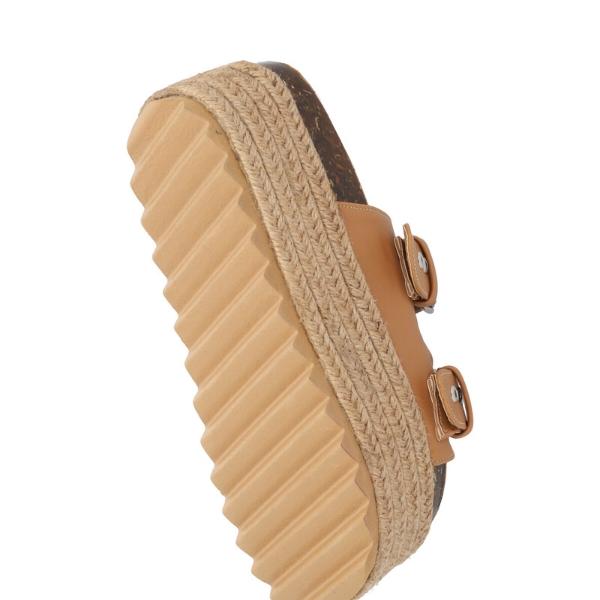 Sandalia de Plataforma Yute Con Látigo Ajustable Para Mujer Color Beige