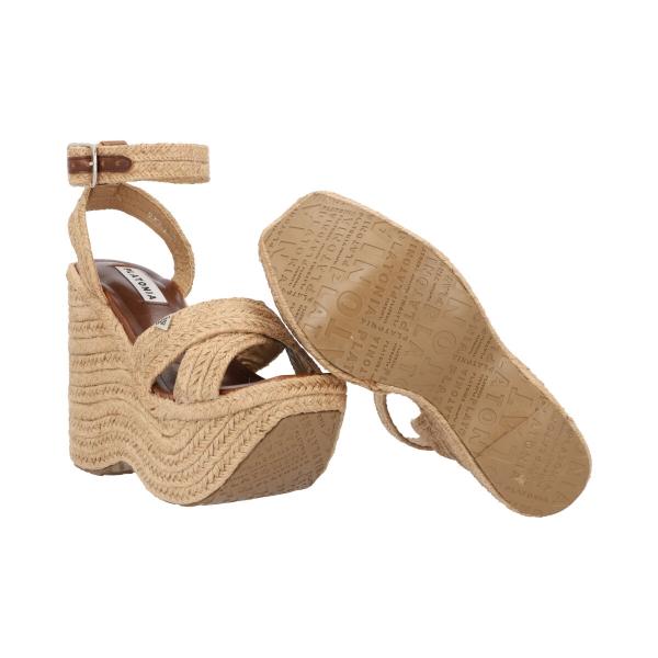 Sandalia de Plataforma Trendy con Yute Piel Crazy Tabaco Para Mujer Con Ajuste