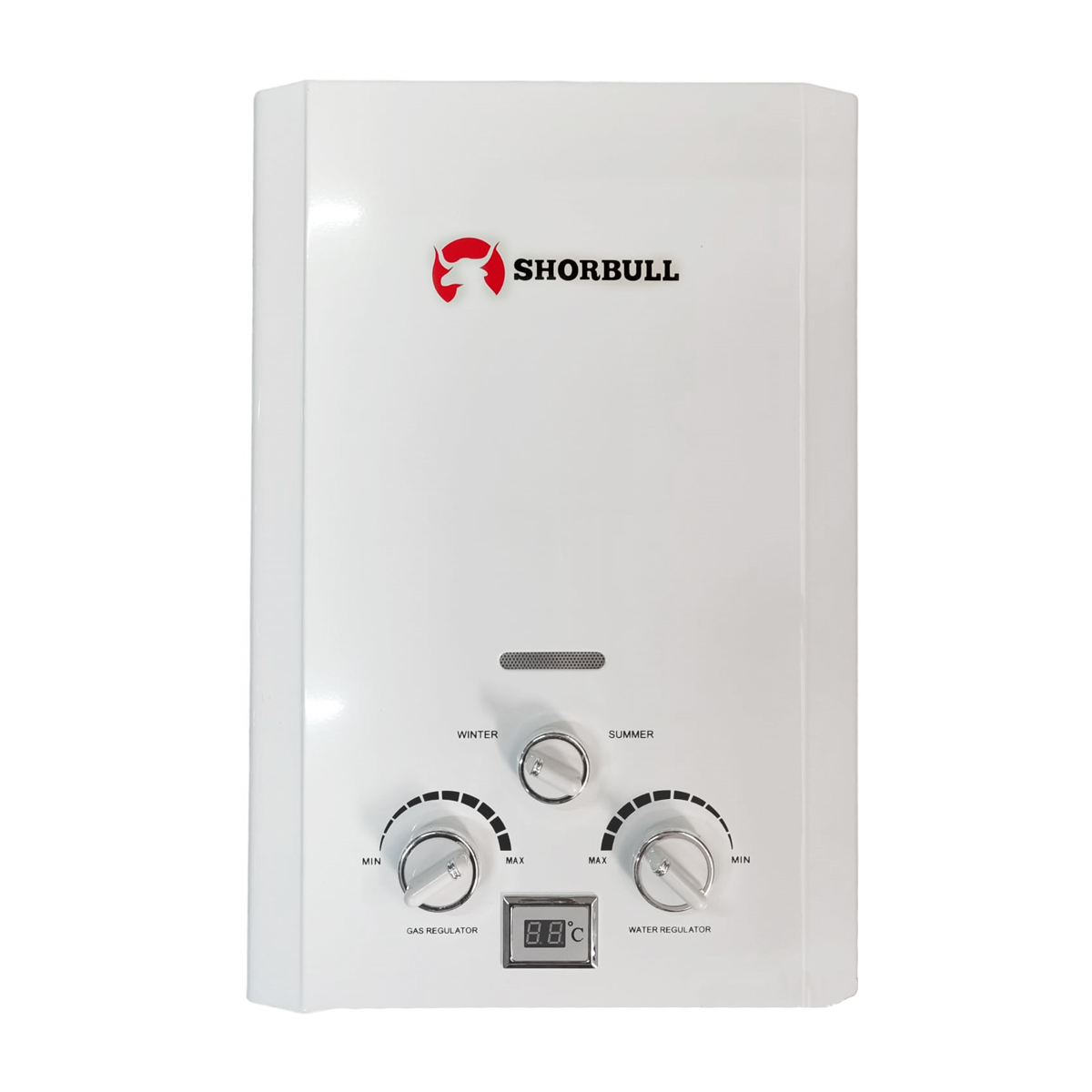 Calentador Paso SHORBULL Instantáneo Agua Ahorrador Gas 8L.