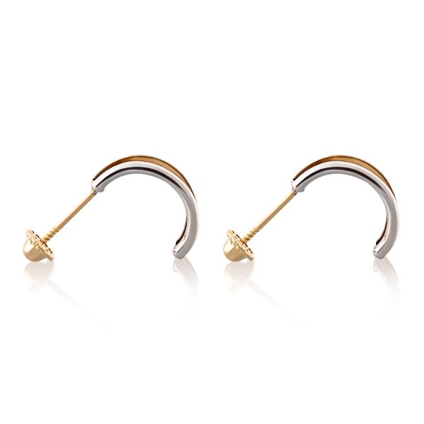Aretes de oro 14k Mujer broquel Hojas con estrellas con oro amarillo y blanco | GIALLO