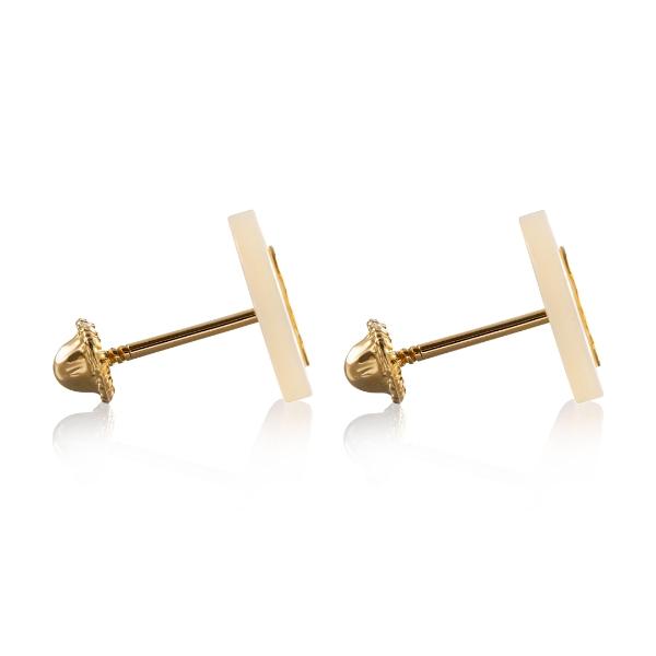 Aretes de oro 14k Mujer Broquel Pay de corazones con oro amarillo y oro blanco | GIALLO