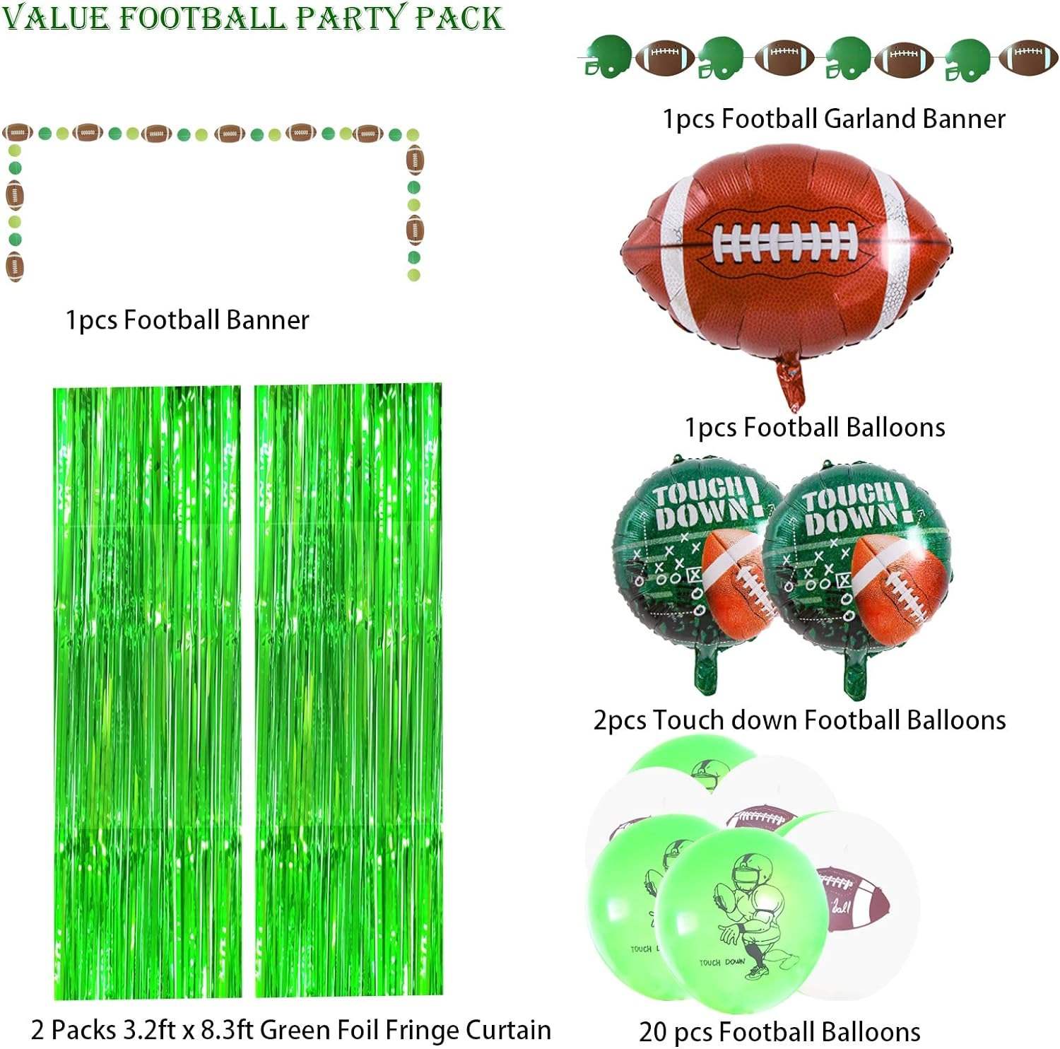 Set 20 Globos Látex NFL Americano Futbol Fiesta y Decoración