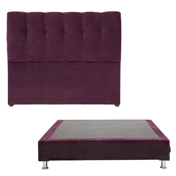 Cabecera Queen Size Dicasa Nube con Box Velvet Morado