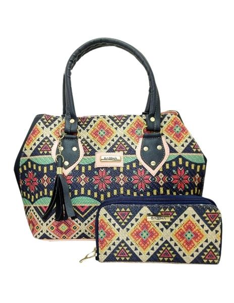 Juego de Bolsa y Cartera artesanales Mariana Piñon de yute