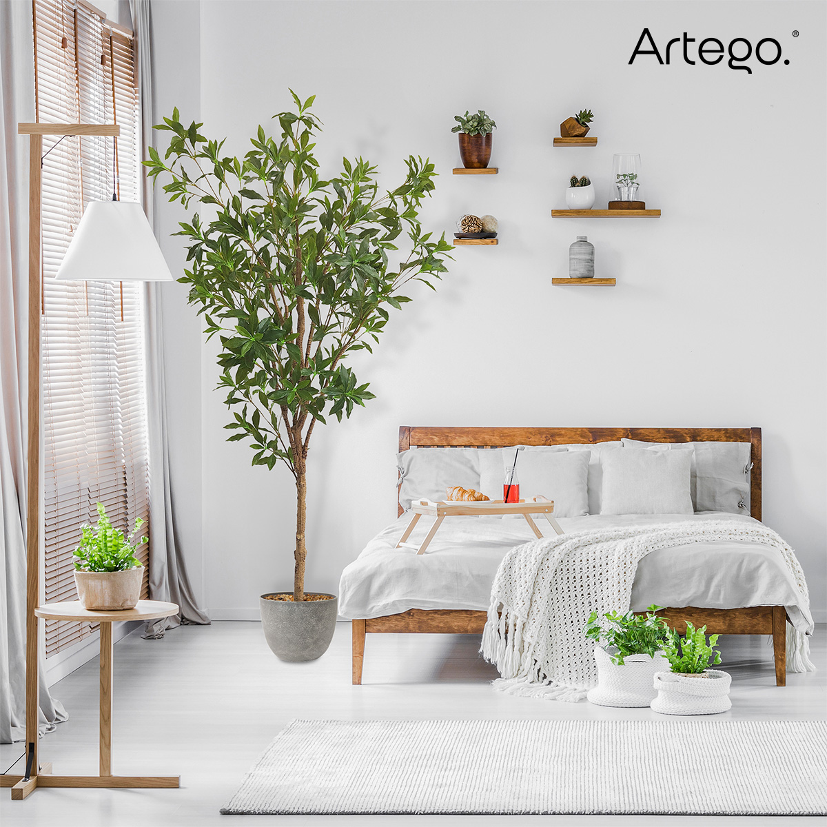 Planta artificial decorativa moderna con maceta Pieris grande de 170cm de alto Artego para hogar sala comercio oficina.