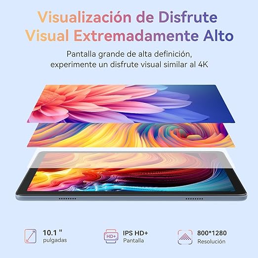 CUBOT [2024 más Nuevo] Tablet Tab 60, Pantalla FHD de 10.1" Tableta Android 13, 8GB RAM 128GB ROM 6000mAh Batería, cámara de 13MP+ 5MP, Tablet WiFi 5G/2.4G con Estuche.