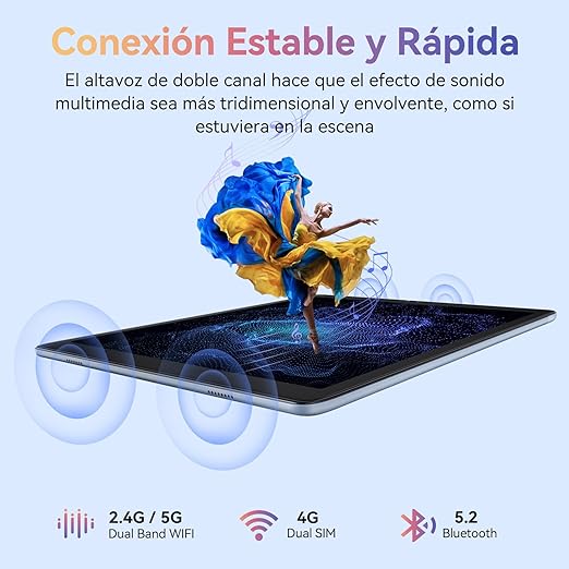 CUBOT [2024 más Nuevo] Tablet Tab 60, Pantalla FHD de 10.1" Tableta Android 13, 8GB RAM 128GB ROM 6000mAh Batería, cámara de 13MP+ 5MP, Tablet WiFi 5G/2.4G con Estuche.