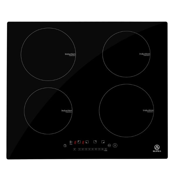 Combo parrilla de inducción 4 quemadores y campana de pared SUPRA NEGRONI campana extractora y parrilla empotrable ambas de cristal templado