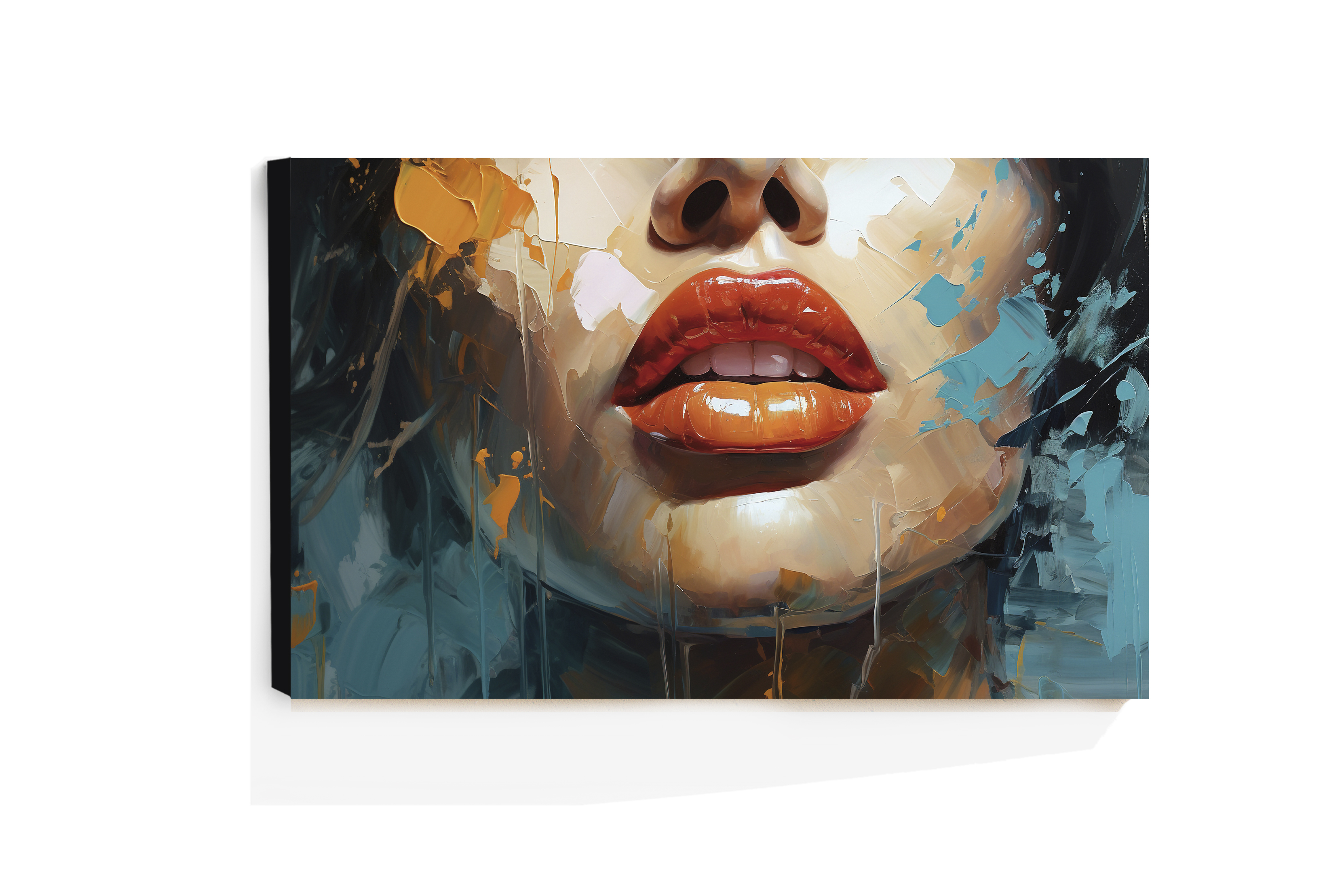 Cuadro Decorativo Acrílico Labios Oleo 70x120  