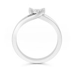 ANILLO DE COMPROMISO 14K ORO BLANCO CON PIEDRA PÉTALOS ABBA JOYAS.