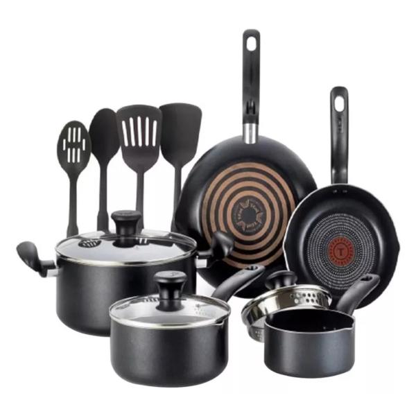 Bateria T-Fal Simple Cook 12 Piezas ThermoSpot Antiadherente