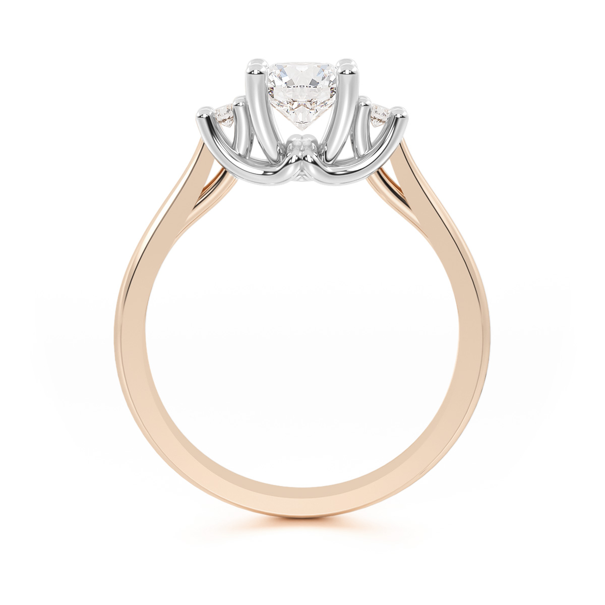 ANILLO DE COMPROMISO 10K ORO ROSA CON PIEDRA TRELIS ABBA JOYAS.