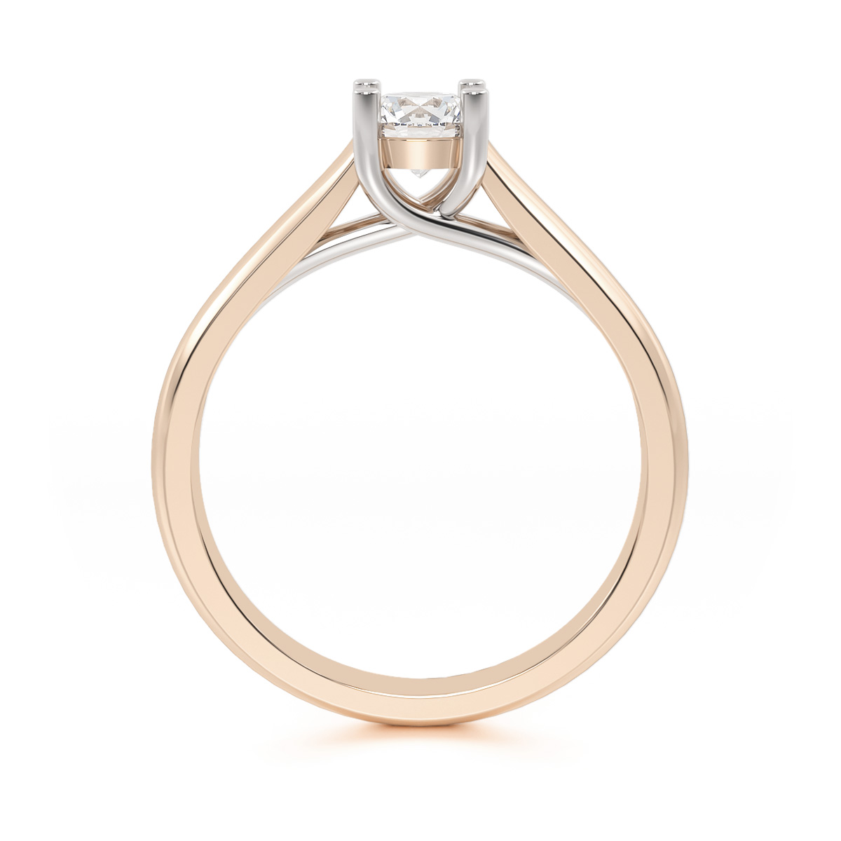 ANILLO DE COMPROMISO SOLITARIO 14K ORO ROSA CON PIEDRA UNIÓN ABBA JOYAS.