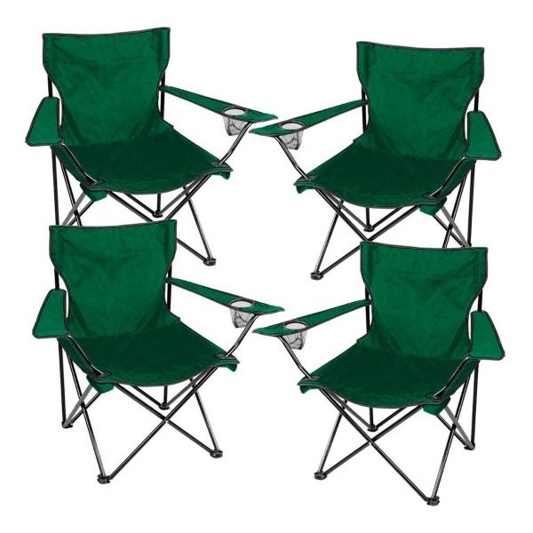 Kit 4 Sillas Plegables Jardin Playa Alberca Camping Pesca