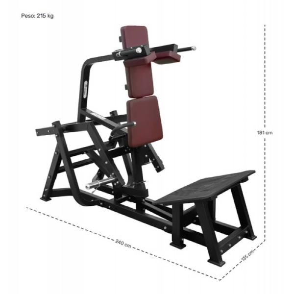 Maquina Sentadilla V Hack 2 Soportes Altura Ajustable Gym