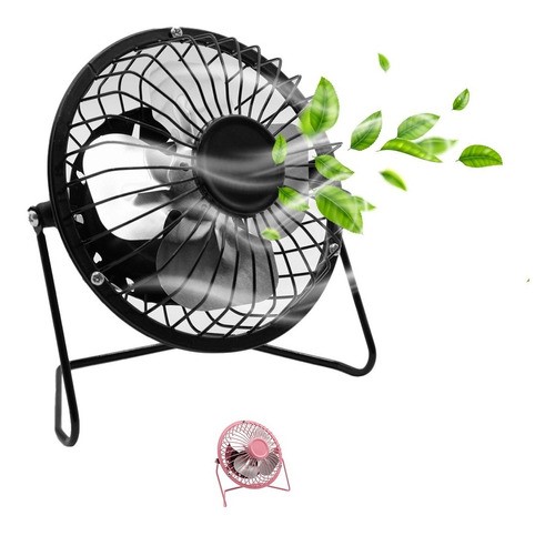 Ventilador De Escritorio Usb Pequeño Aspas De Metal 14cm