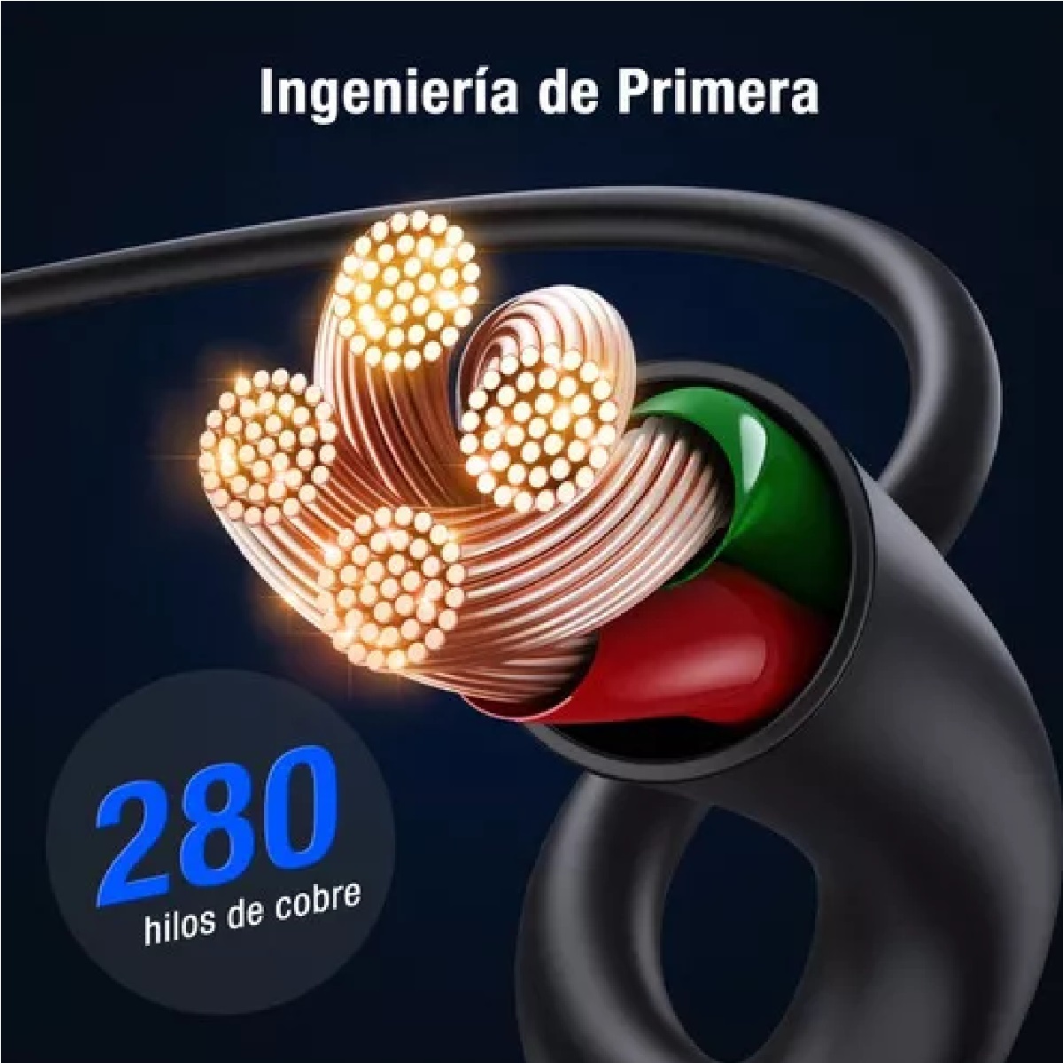 1hora 1m 5a Tipo C Cable De Datos Usb De Carga Rápida Color Negro.