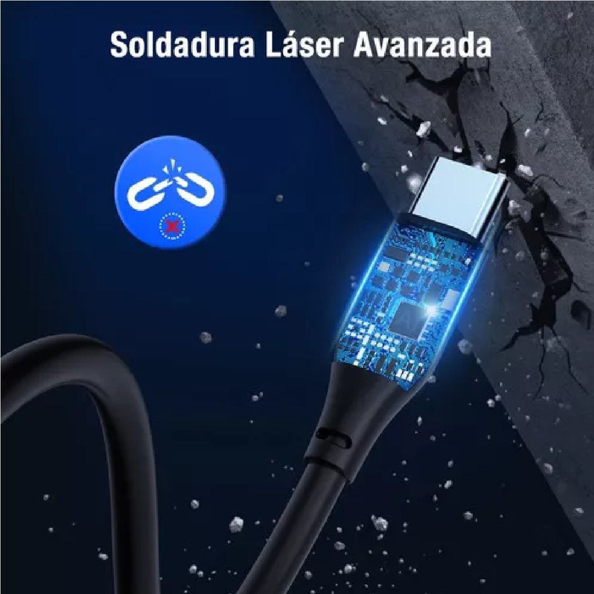 1hora 1m 5a Tipo C Cable De Datos Usb De Carga Rápida Color Negro.