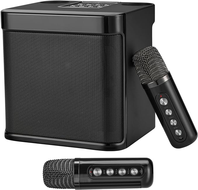 A Karaoke, bocina karaoke Bluetooth portátil, con Sistema PA Sonido HD Compatible Eco y Corte Vocal, USB SD/TF AUX, para Fiestas reuniones Bodas hogar y Exteriores.