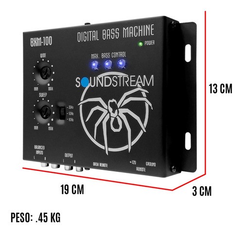 Epicentro Restaurador De Bajos (graves) Soundstream Bmx-100 Negro 
