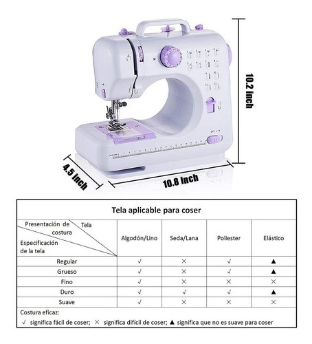 Máquina De Coser Portátil Eléctricas Patrones De 12 Puntada.