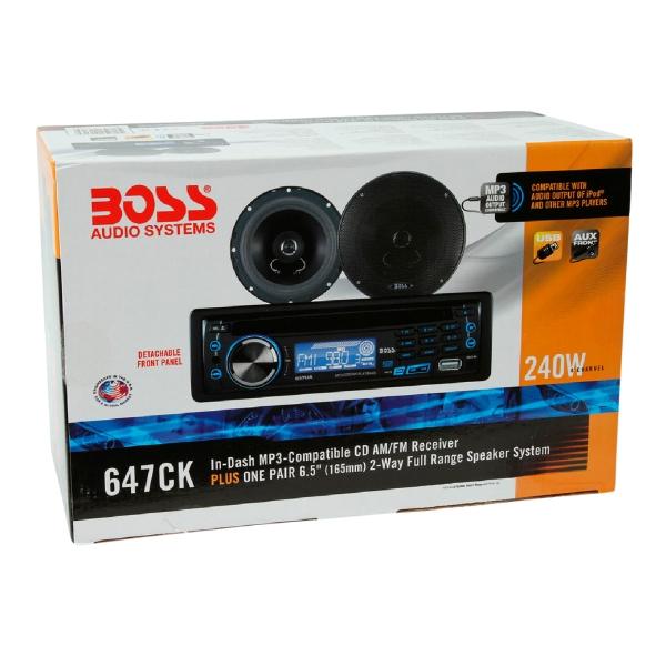 Autoestereo Boss Con 2 Bocinas 6.5 647ck Cd Usb Mp3
